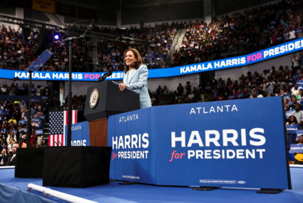 Democratic presidential candidate and U.S. Vice President Kamala Harris campaigns in Atlanta