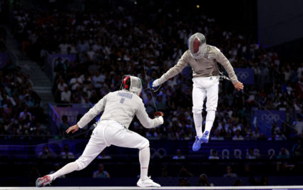 Fencing - Men's Sabre Team Bronze Medal Match