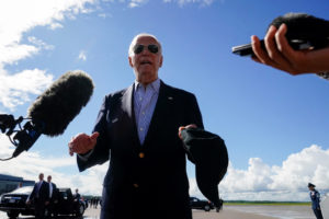 U.S. President Joe Biden attends a campaign event, in Madison