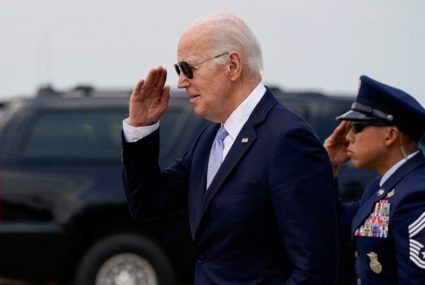 FILE PHOTO: U.S. President Joe Biden disembarks from Air Force One en route to Washington, at Joint Base Andrews