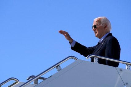 FILE PHOTO: U.S. President Joe Biden attends a campaign event, in Madison