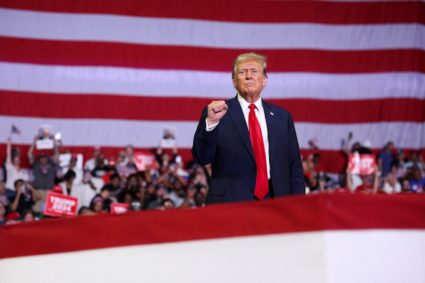 Former U.S. President and Republican presidential candidate Trump's campaign event in Philadelphia