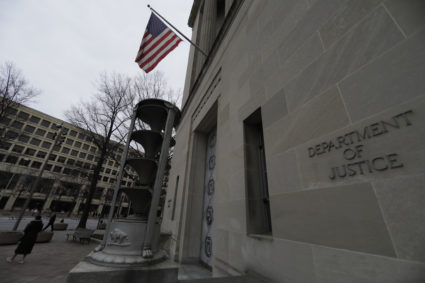 The U.S. Justice Department is seen in Washington