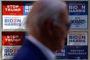 U.S. President Joe Biden attends a campaign event in Harrisburg