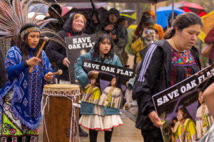 Native American group Apache Stronghold gather outside 9th Circuit Appeal Court in California