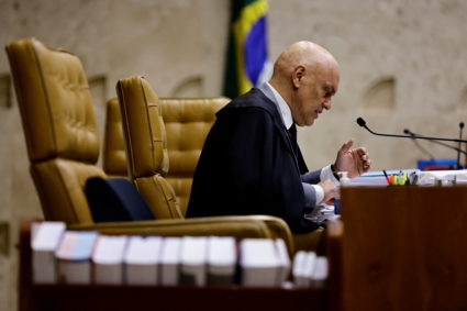 A trial for the storming of government buildings in the capital Brasilia on Jan. 8, at the Supreme Court, in Brasilia