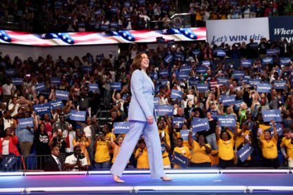 Democratic presidential candidate and U.S. Vice President Kamala Harris campaigns in Atlanta