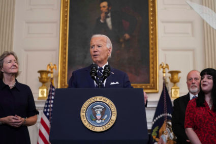 U.S. President Joe Biden speaks about the release of Americans detained in Russia, in Washington