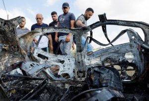 Aftermath of an Israeli airstrike in Tulkarm