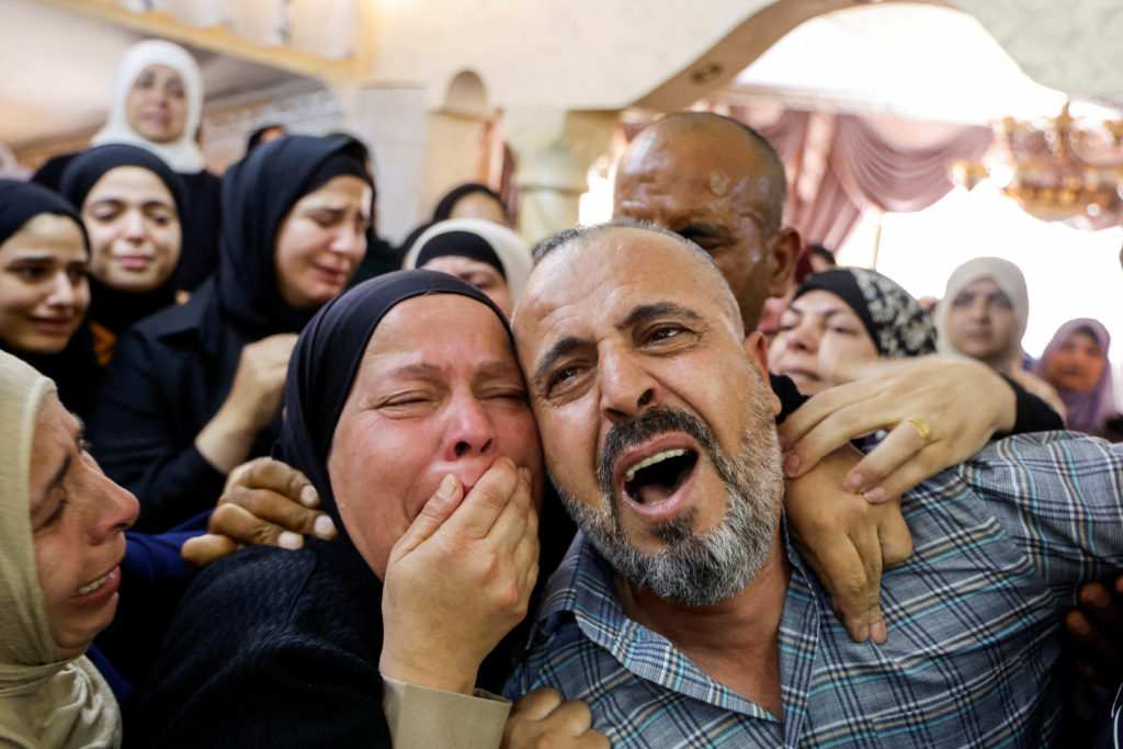 Aftermath of an Israeli settlers' attack in the village of Jeit