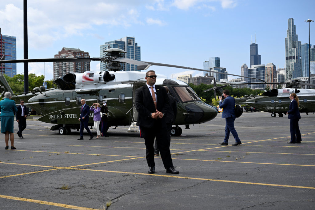 U.S. President Joe Biden and first lady Jill Biden arrive for the Democratic National Convention (DNC), in Chicago