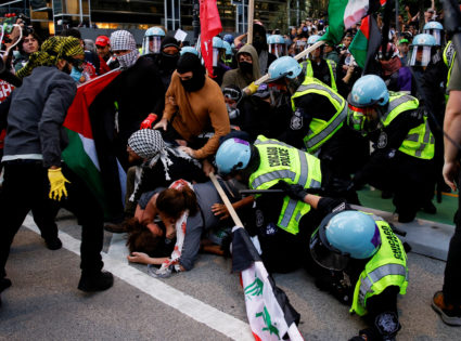 56 protesters arrested after clashes with police outside Israeli Consulate in Chicago during DNC