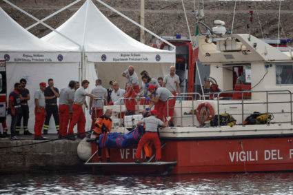 Rescue operations continue after a luxury yacht sank off Sicily