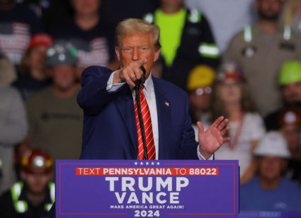 Republican presidential nominee and former U.S. President Donald Trump holds a rally in Johnstown
