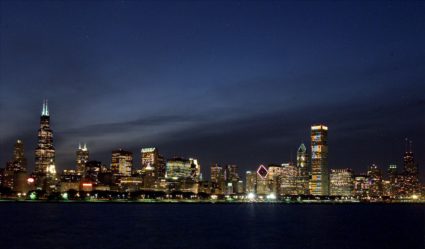 The Chicago skyline is subdued in this photo made May 29, 2001, as more than a dozen of downtown bui..