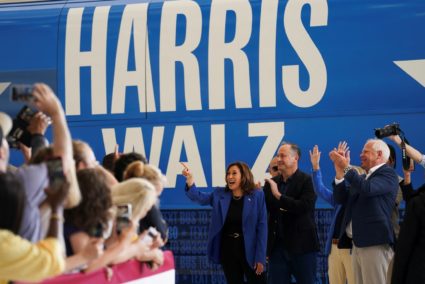 Democratic presidential candidate Harris and her running mate Walz make a four-stop bus tour of western Pennsylvania