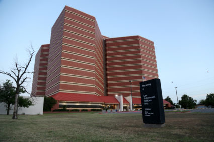 The Oklahoma County Detention Center in Oklahoma City, is the largest jail in the state and can hold as many as 2,800 people. More than 80 percent are awaiting pretrial, according to the county's Criminal Justice Advisory Council. Photo by Adam Kemp/PBS News
