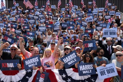 U.S. VP and Democratic presidential candidate Harris and her running mate Minnesota Governor Walz campaign in Eau Claire