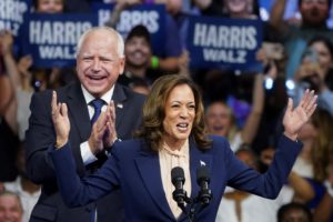U.S. Vice President and Democratic presidential candidate Kamala Harris holds rally with vice president pick, in Philadelphia