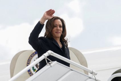 U.S. Vice President Harris departs Houston
