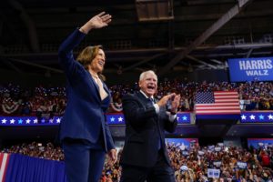 U.S. Vice President and Democratic presidential candidate Kamala Harris holds rally with vice president pick, in Philadelphia