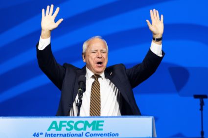 Walz rallies union workers as he hits campaign trail on his own for first time