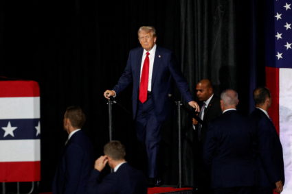 Republican presidential nominee and former U.S. President Trump campaigns in Charlotte