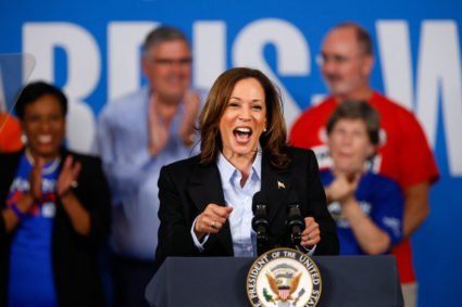 Democratic presidential nominee Kamala Harris campaigns in Detroit