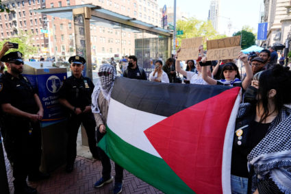 First day of the semester at Columbia University, as campuses brace for the return of pro-Palestinian protests, in New Yor...