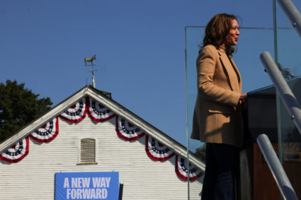 Democratic presidential nominee Kamala Harris campaigns in New Hampshire