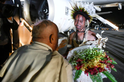 Pope Francis visits Papua New Guinea after overflowing Indonesia Mass