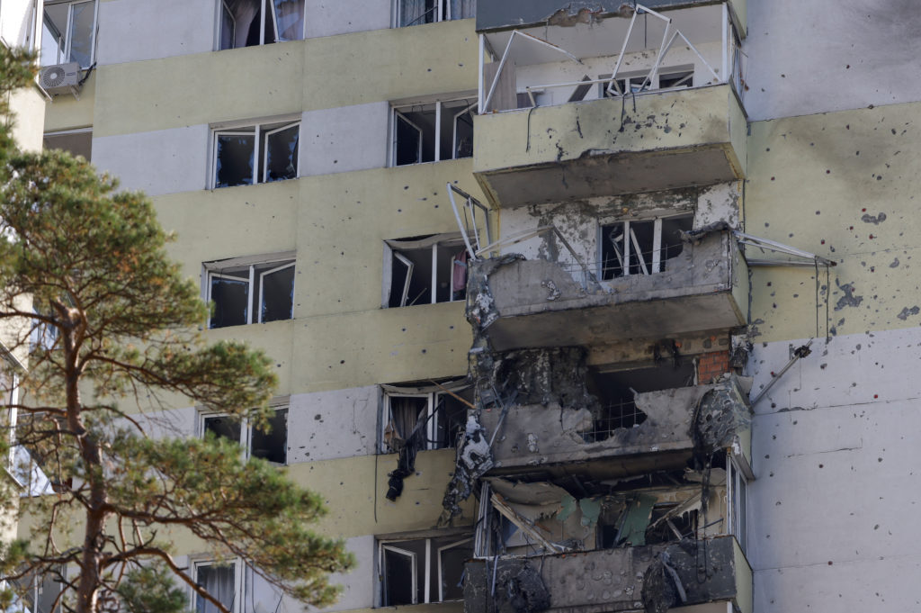 Aftermath of drone attack in Moscow region