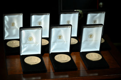 U.S. House Speaker Johnson and Congressional leaders host a Congressional Gold Medal Ceremony for Kabul fallen service mem...