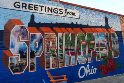 A mural adorns a wall in the city of Springfield, Ohio