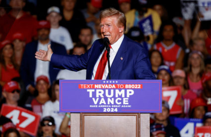Republican presidential nominee and former U.S. President Donald Trump holds a rally in Las Vegas