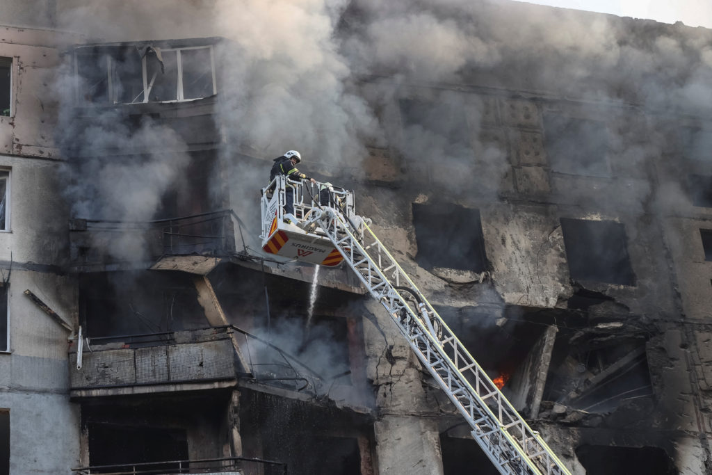 Aftermath of a Russian air strike in Kharkiv