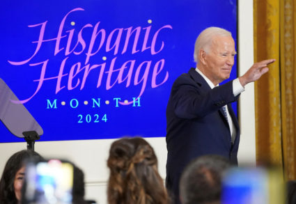 Biden hosts a Hispanic Heritage Month reception at the White House in Washington