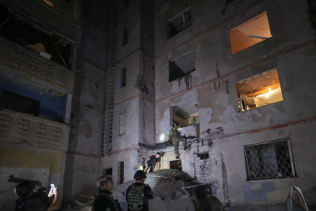 Aftermath of a Russian air strike in Kharkiv