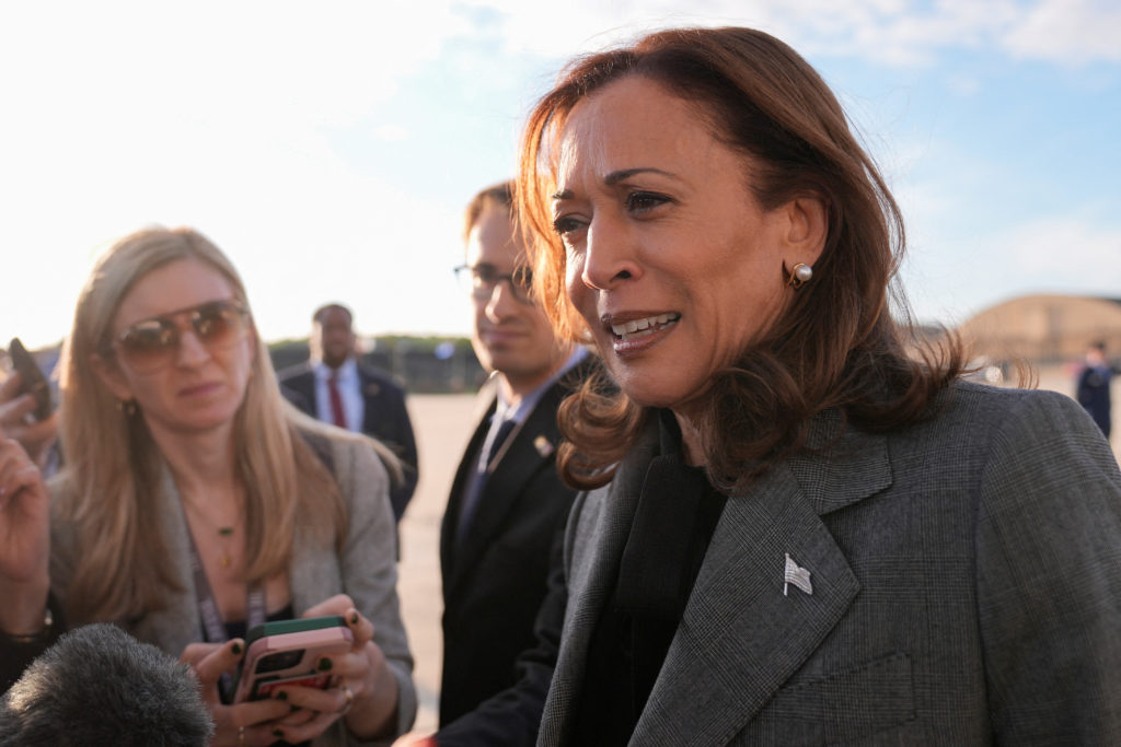 Democratic presidential nominee Vice President Kamala Harris' arrival at Andrews Air Force Base