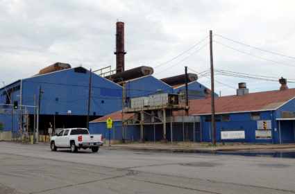 FILE PHOTO: Exterior view of U.S. Steel Corp rolling mills in Granite City