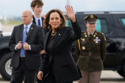 Democratic presidential nominee and U.S. Vice President Kamala Harris holds a campaign event in Pittsburgh