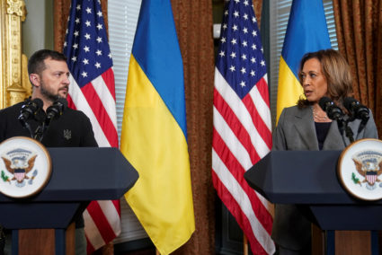 WATCH: Harris meets with Ukraine's Zelenskyy as Russia makes nuclear warning