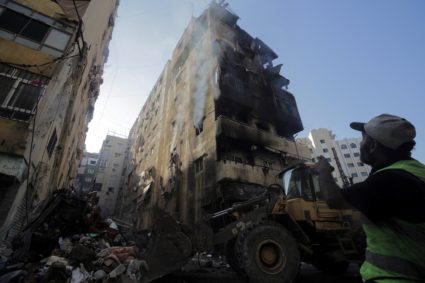 Aftermath of Israeli airstrikes on Beirut's southern suburbs