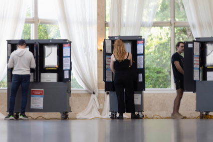Fulton County residents vote during the Georgia primary on Election Day at the Metropolitan Library in Atlanta