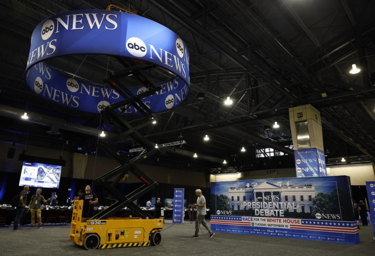 Philadelphia's Constitution Center Prepares To Host Presidential Debate Between Trump And VP Harris