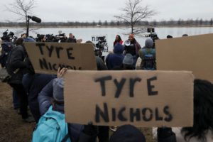 People participate in a protest after the death of Tyre Nichols, in Memphis