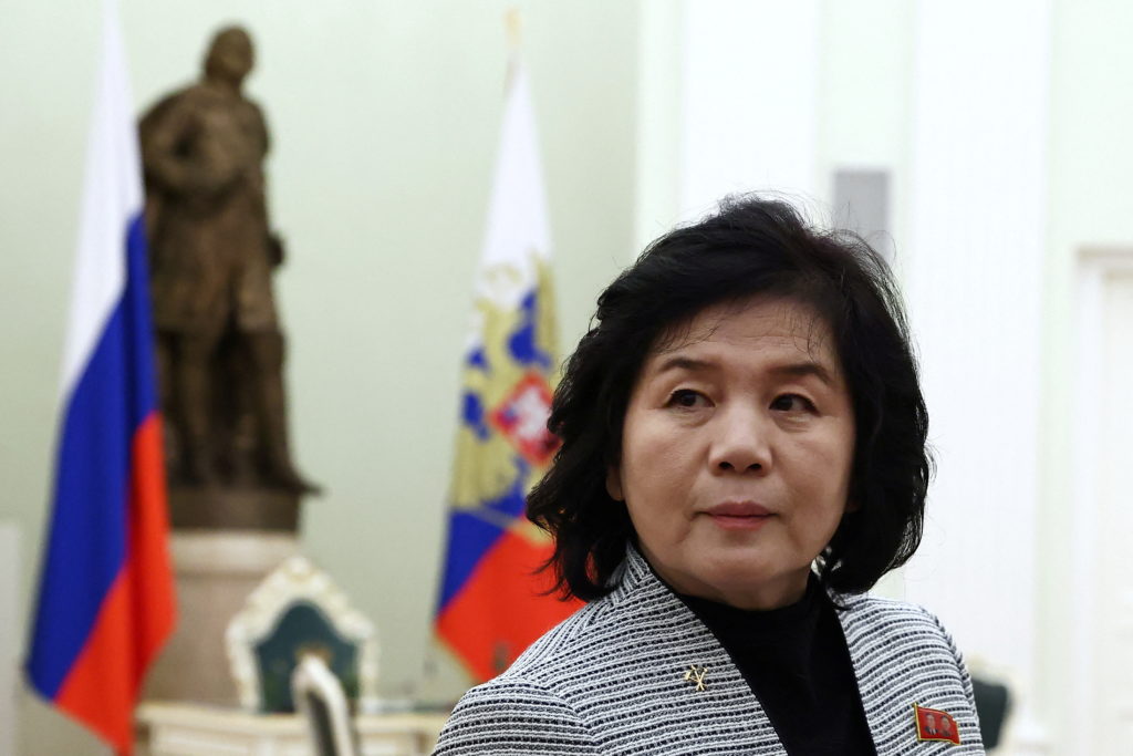 Russian President Vladimir Putin meets North Korean Foreign Minister Choe Son Hui in Moscow