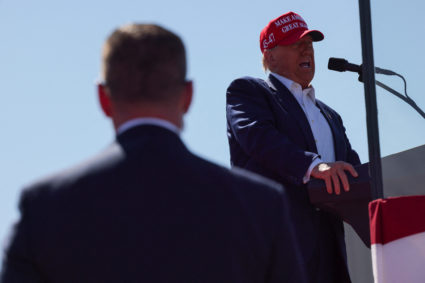 Republican presidential nominee Trump holds campaign rally in Wilmington