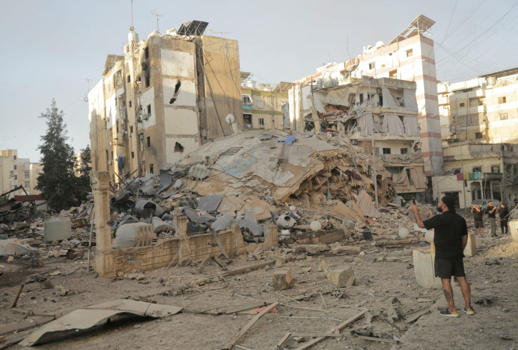Aftermath of Israeli strikes on Beirut's southern suburbs