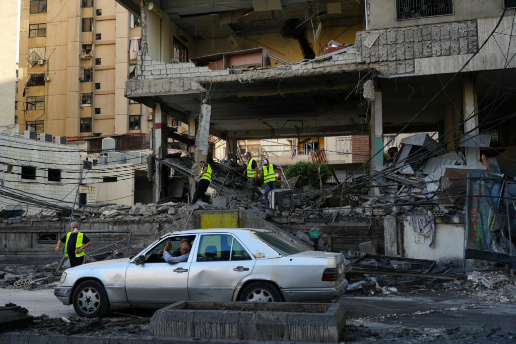 Aftermath of Israeli strikes on Beirut's southern suburbs